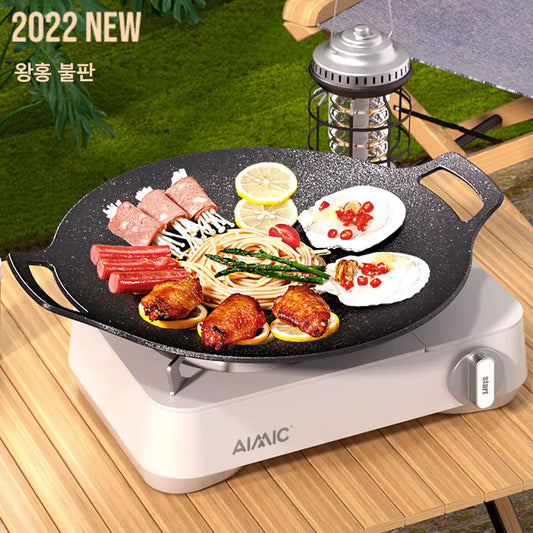 Korean Grill Pan for Home Use with Non-Stick Surface